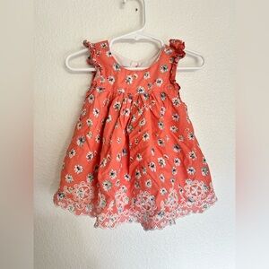 Pippa & Julie floral lace dress. Size 12 months. Orange